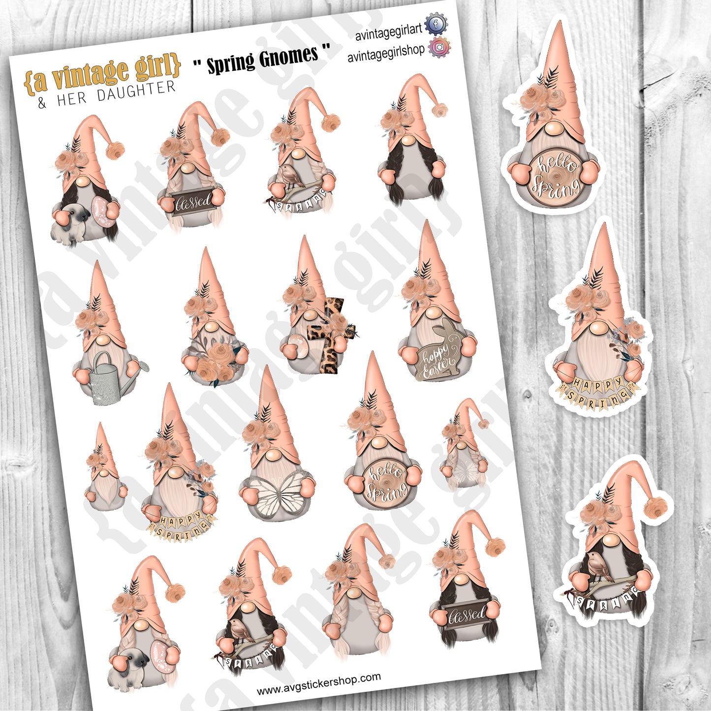 GNOMES | Spring Gnomes | Deco Sticker Sheet