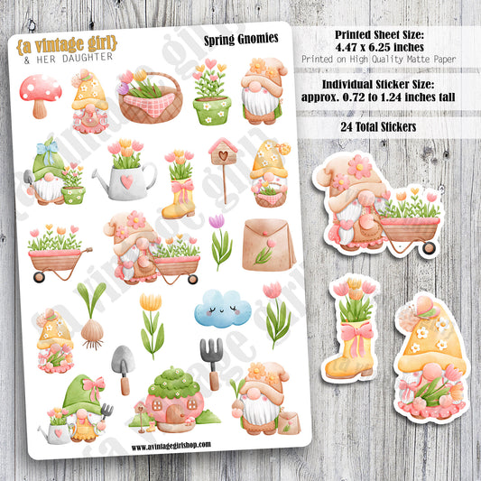GNOMES | Spring Gnomies | Deco Sticker Sheet