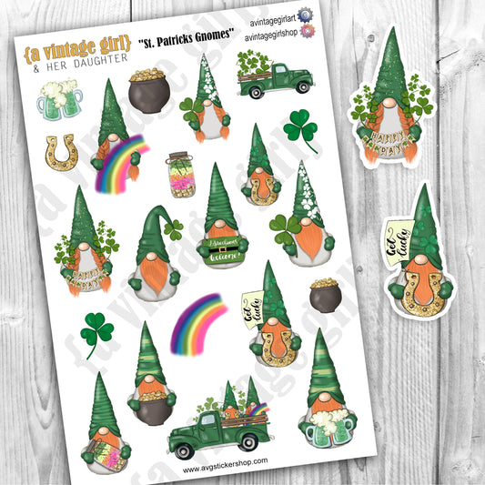GNOMES | St. Patricks Gnomes | Deco Sticker Sheet