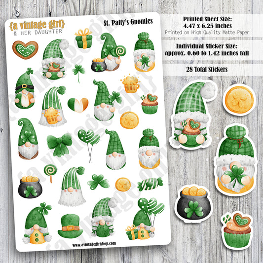 GNOMES | St. Patty's Gnomies | Deco Sticker Sheet