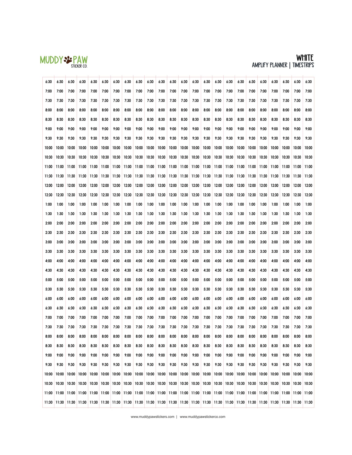 AMPLIFY | TIMESTRIPS | VERTICAL WEEKLY