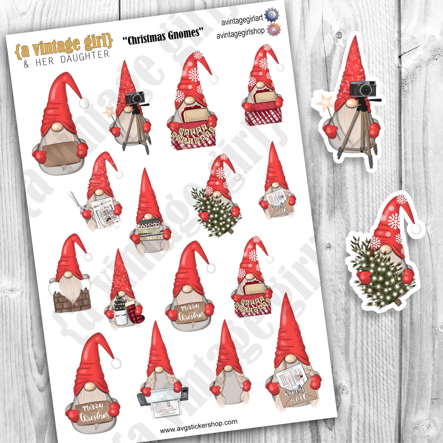 GNOMES | Christmas Gnomes | Deco Sticker Sheet