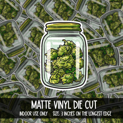 DIE CUT | Jar of Weed | INDOOR USE ONLY