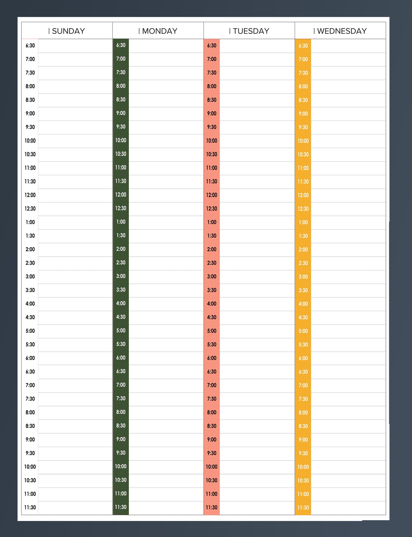 AMPLIFY | TIMESTRIPS | VERTICAL WEEKLY