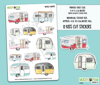 Vintage Campers | STICKER SHEET