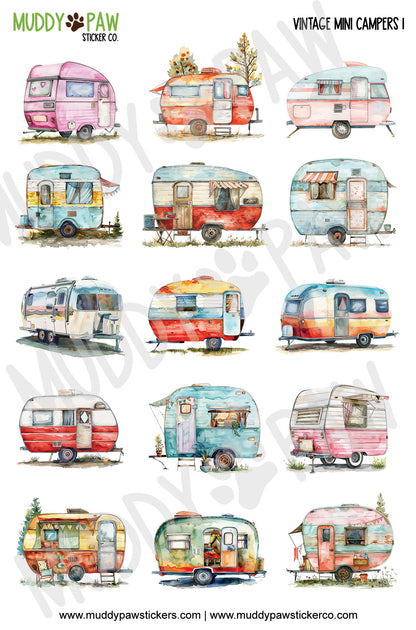 Vintage Mini Campers 1 & 2 | STICKER SHEETS