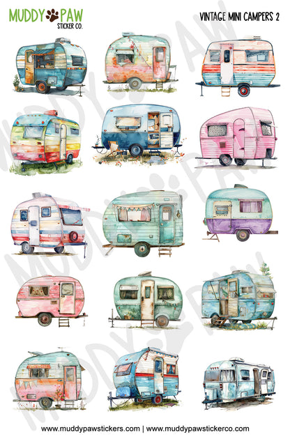 Vintage Mini Campers 1 & 2 | STICKER SHEETS