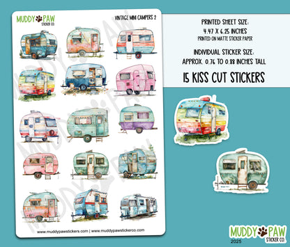 Vintage Mini Campers 1 & 2 | STICKER SHEETS